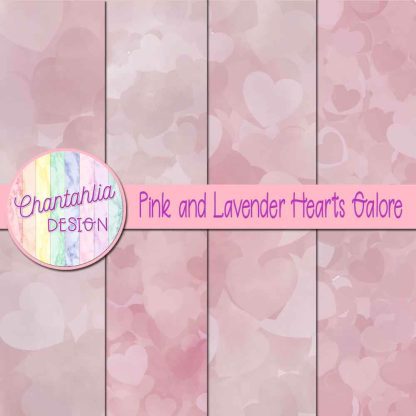 Free pink and lavender hearts galore digital papers