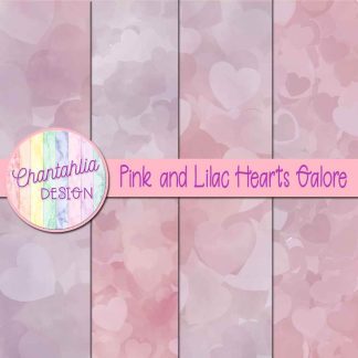 Free pink and lilac hearts galore digital papers