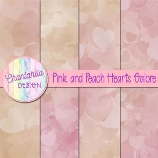 Free pink and peach hearts galore digital papers