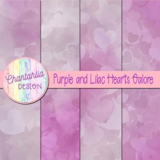 Free purple and lilac hearts galore digital papers