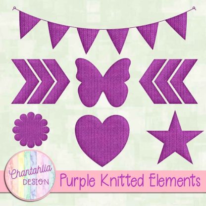 Free purple knitted elements