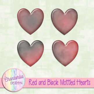 Free red and black mottled hearts