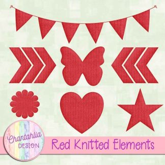 Free red knitted elements