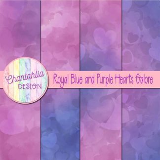 Free royal blue and purple hearts galore digital papers