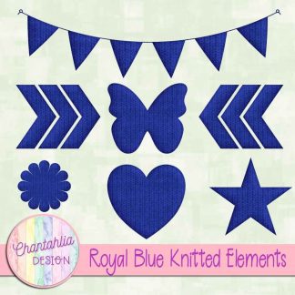 Free royal blue knitted elements