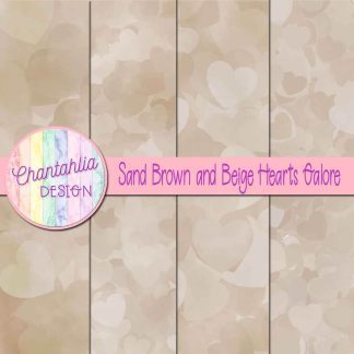 Free sand brown and beige hearts galore digital papers