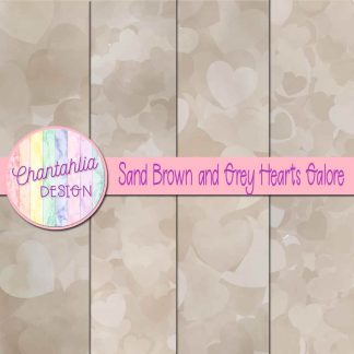 Free sand brown and grey hearts galore digital papers