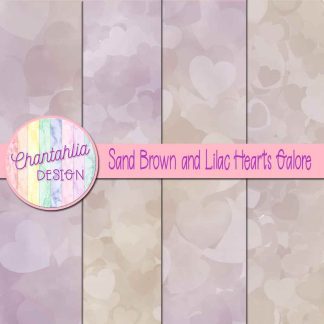 Free sand brown and lilac hearts galore digital papers