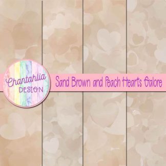 Free sand brown and peach hearts galore digital papers