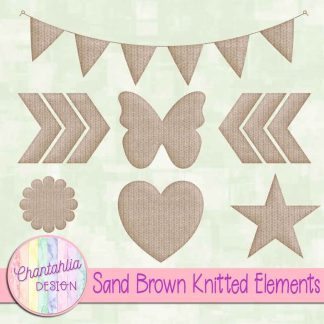 Free sand brown knitted elements