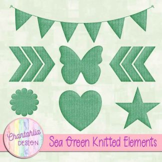 Free sea green knitted elements