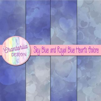 Free sky blue and royal blue hearts galore digital papers