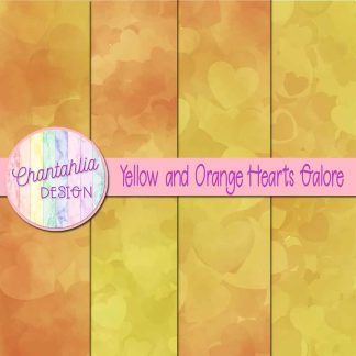 Free yellow and orange hearts galore digital papers