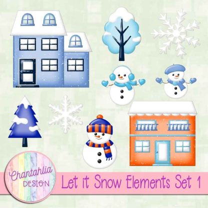 Free design elements in a Let it Snow theme