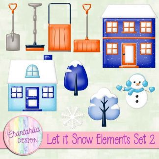 Free design elements in a Let it Snow theme