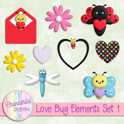 Free design elements in a Love Bug theme