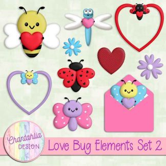 Free design elements in a Love Bug theme