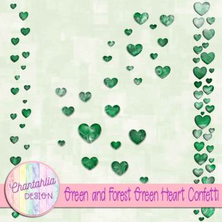 Free green and forest green heart confetti