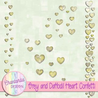 Free grey and daffodil heart confetti