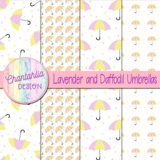 Free lavender and daffodil umbrellas digital papers