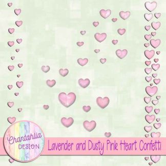 Free lavender and dusty pink heart confetti