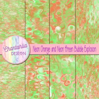 Free neon orange and neon green bubble explosion backgrounds