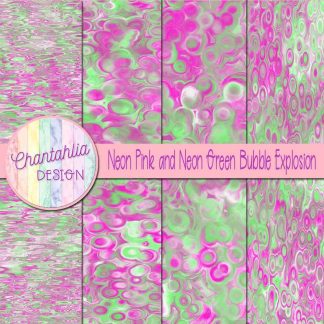 Free neon pink and neon green bubble explosion backgrounds