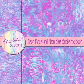 Free neon purple and neon blue bubble explosion backgrounds