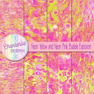 Free neon yellow and neon pink bubble explosion backgrounds