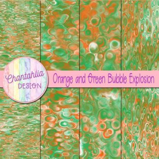 Free orange and green bubble explosion backgrounds