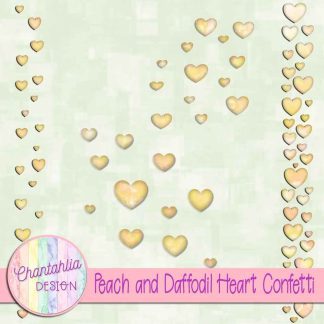 Free peach and daffodil heart confetti