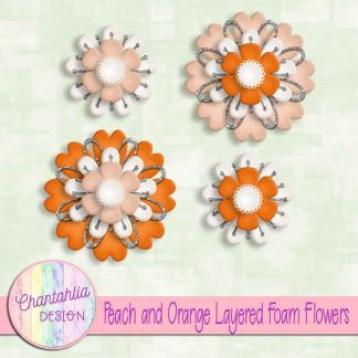 Free peach and orange layered foam flowers