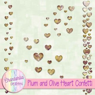 Free plum and olive heart confetti