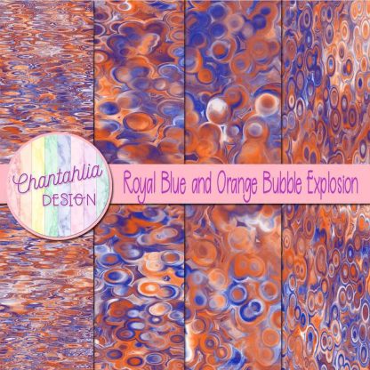 Free royal blue and orange bubble explosion backgrounds