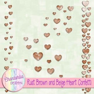 Free rust brown and beige heart confetti