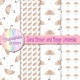 Free sand brown and beige umbrellas digital papers