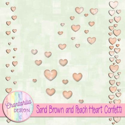Free sand brown and peach heart confetti