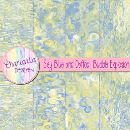 Free sky blue and daffodil bubble explosion backgrounds