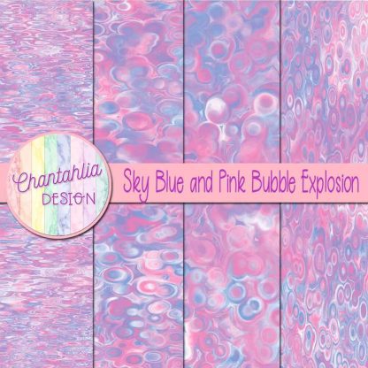 Free sky blue and pink bubble explosion backgrounds