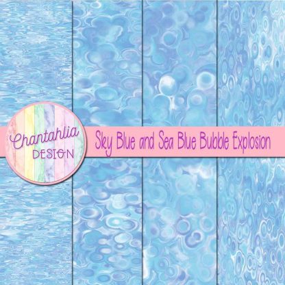 Free sky blue and sea blue bubble explosion backgrounds