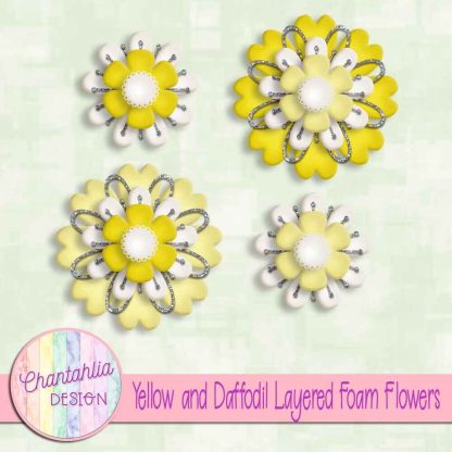 Free yellow and daffodil layered foam flowers