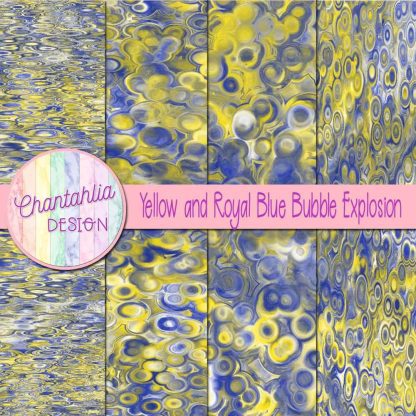 Free yellow and royal blue bubble explosion backgrounds