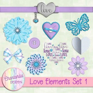 Free design elements in a Love theme
