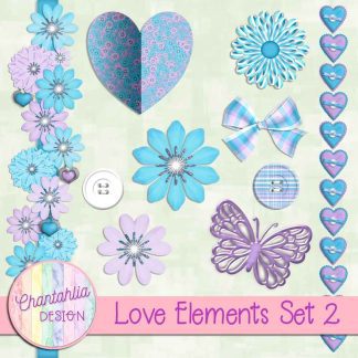 Free design elements in a Love theme