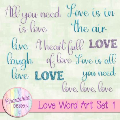 Free word art in a Love theme