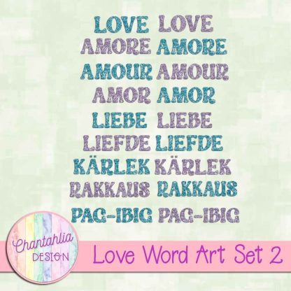 Free word art in a Love theme