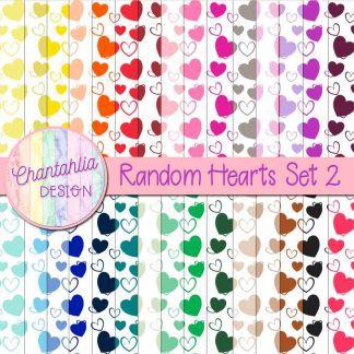 Free digital papers with random hearts designs.