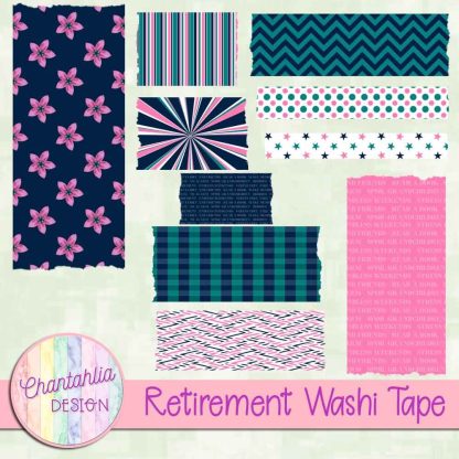 Free washi tape in a Retirement theme