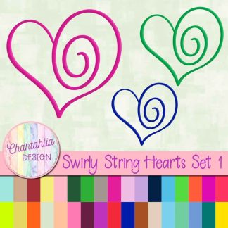 Free swirly string heart embellishments in 36 colours