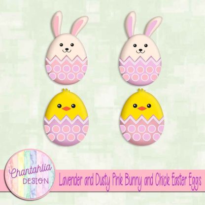 Free lavender and dusty pink bunny and chick Easter eggs